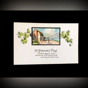 Antique St Patrick’s Day Postcard Unposted Split Back